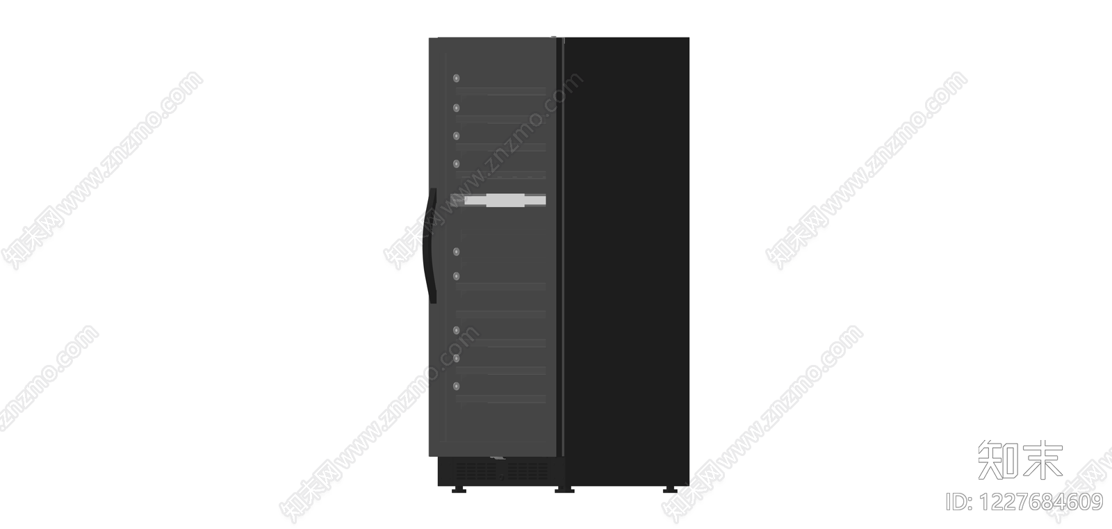 黑色商用酒柜SU模型下载【ID:1227684609】