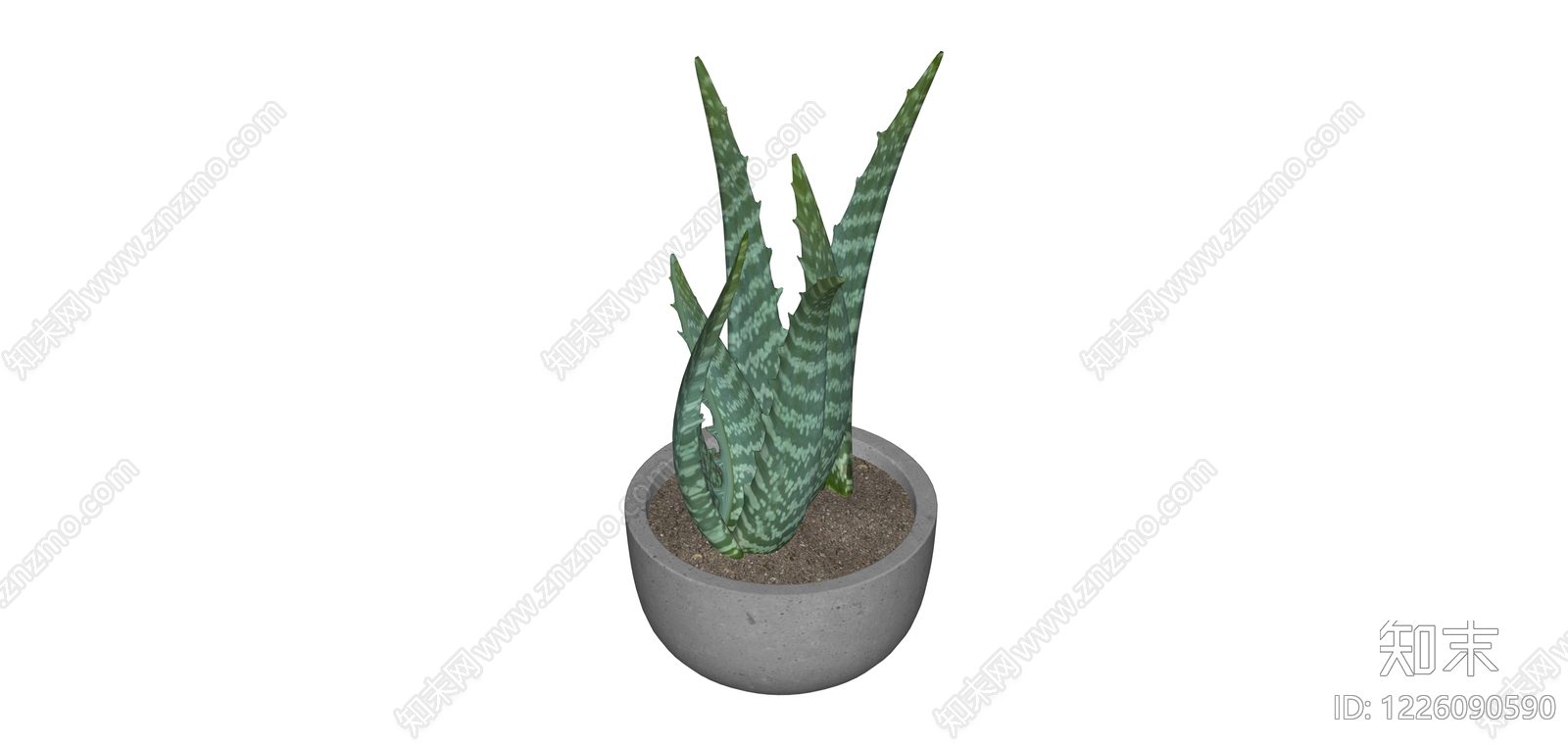 虎尾兰盆栽绿植SU模型下载【ID:1226090590】