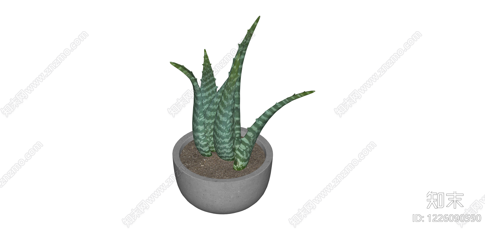 虎尾兰盆栽绿植SU模型下载【ID:1226090590】
