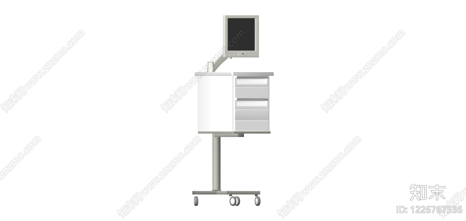 医用移动电脑推车SU模型下载【ID:1226767536】