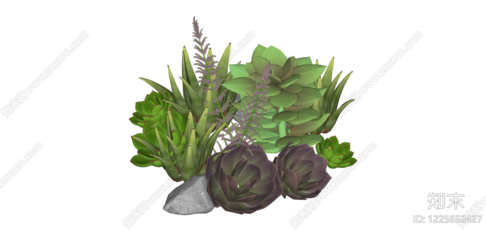 多肉植物景观组合SU模型下载【ID:1225652427】