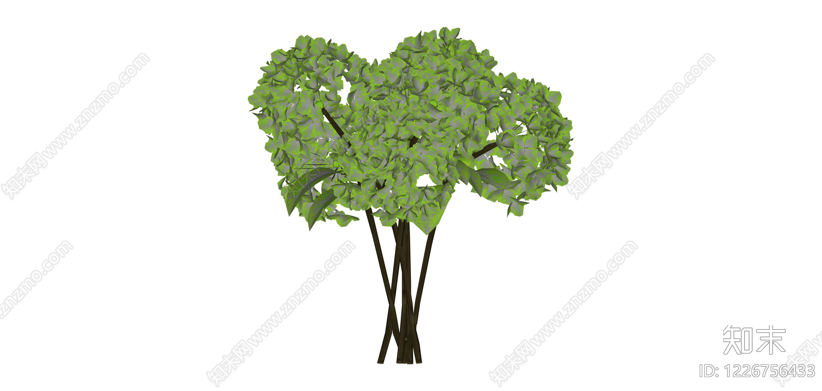 多杆丛生绿植SU模型下载【ID:1226756433】