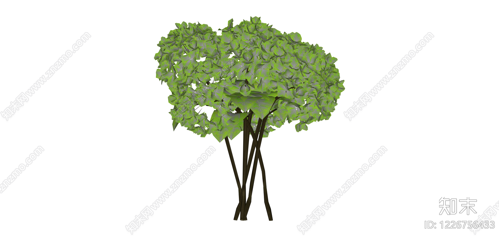 多杆丛生绿植SU模型下载【ID:1226756433】