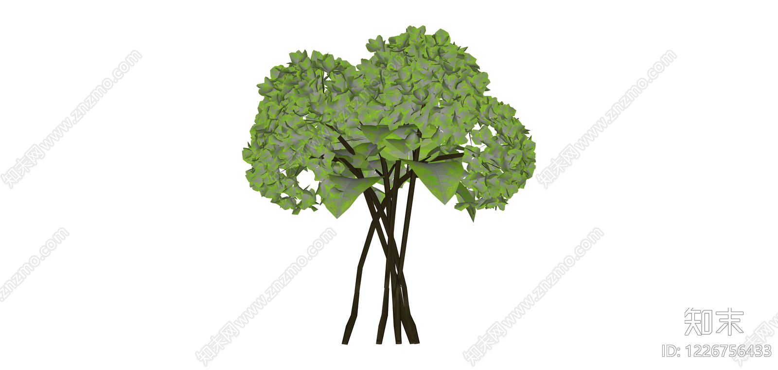 多杆丛生绿植SU模型下载【ID:1226756433】