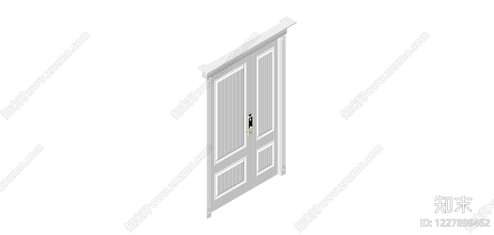 白色欧式双开门SU模型下载【ID:1227899462】