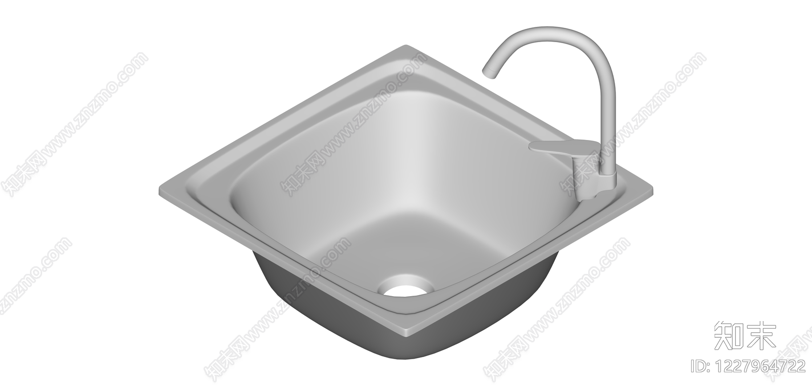 方形单槽水槽组件SU模型下载【ID:1227964722】