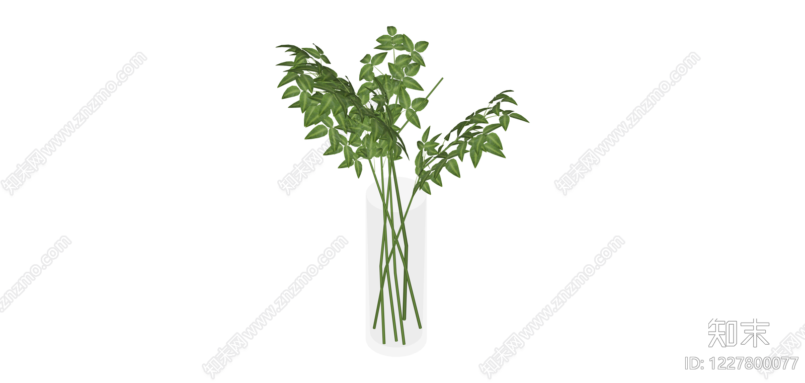 绿叶花艺组合SU模型下载【ID:1227800077】