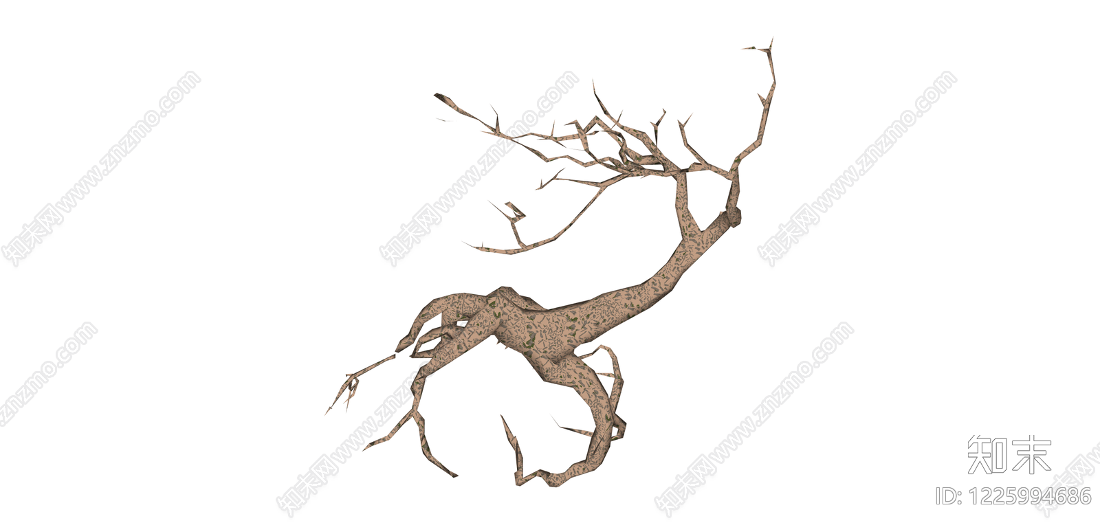 枯树造型景观雕塑SU模型下载【ID:1225994686】