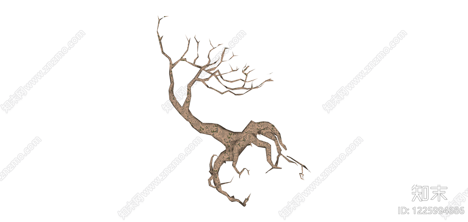 枯树造型景观雕塑SU模型下载【ID:1225994686】