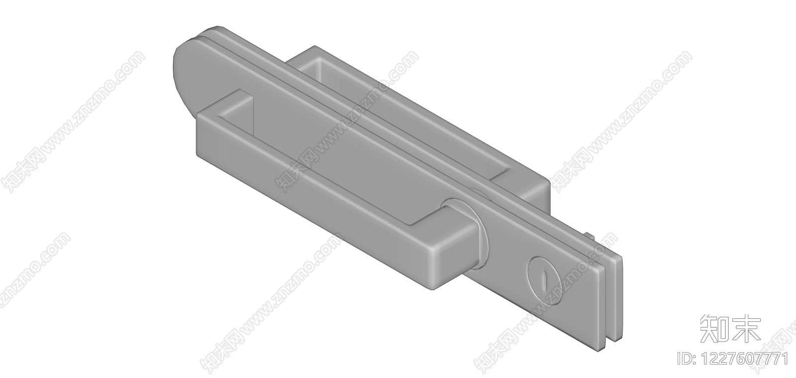 白色金属滑盖式锁具SU模型下载【ID:1227607771】