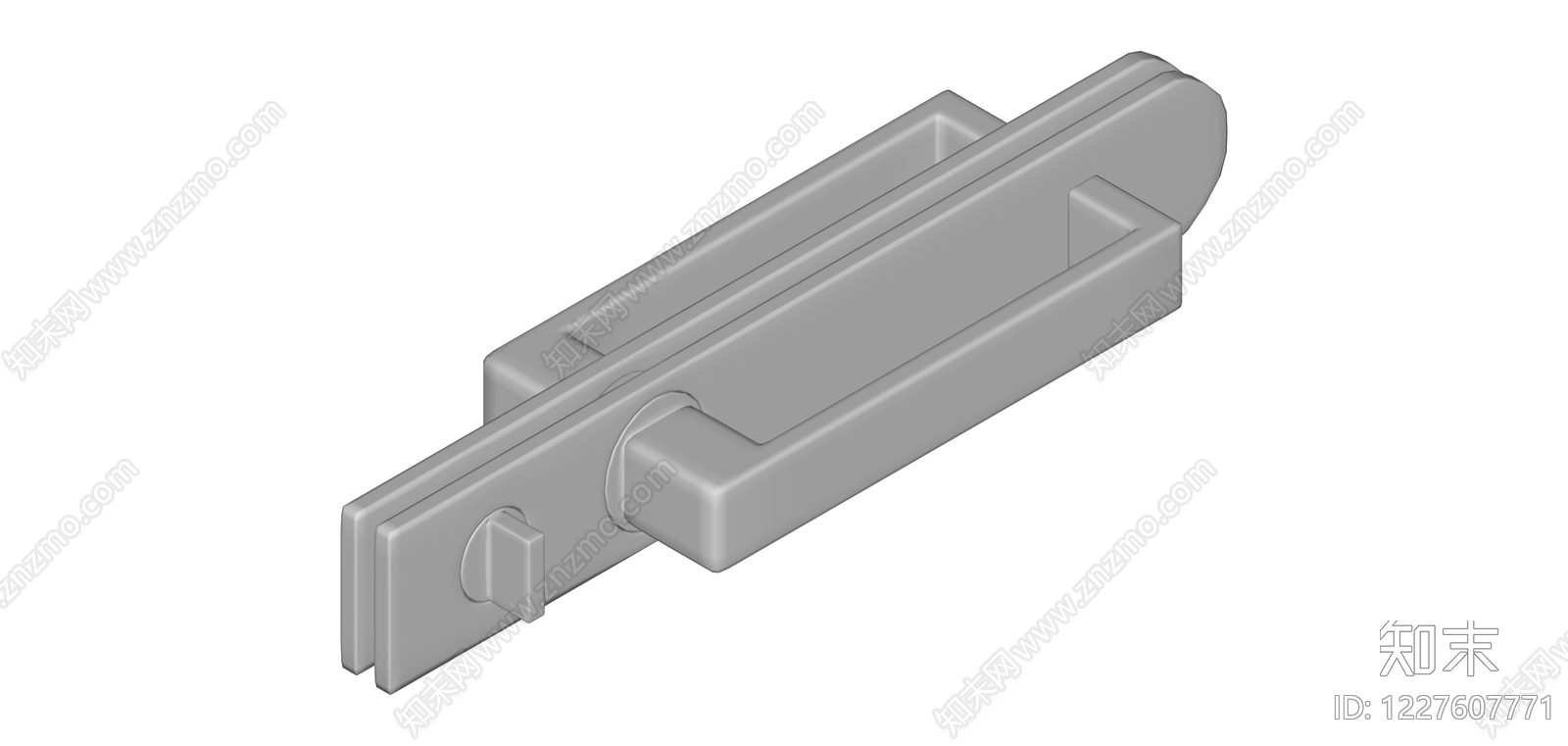 白色金属滑盖式锁具SU模型下载【ID:1227607771】