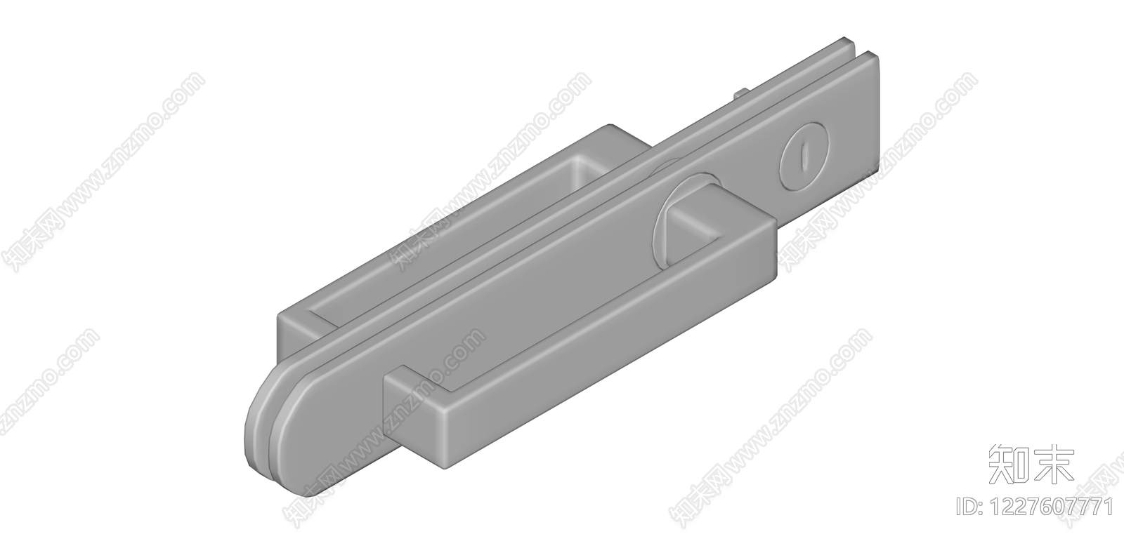 白色金属滑盖式锁具SU模型下载【ID:1227607771】