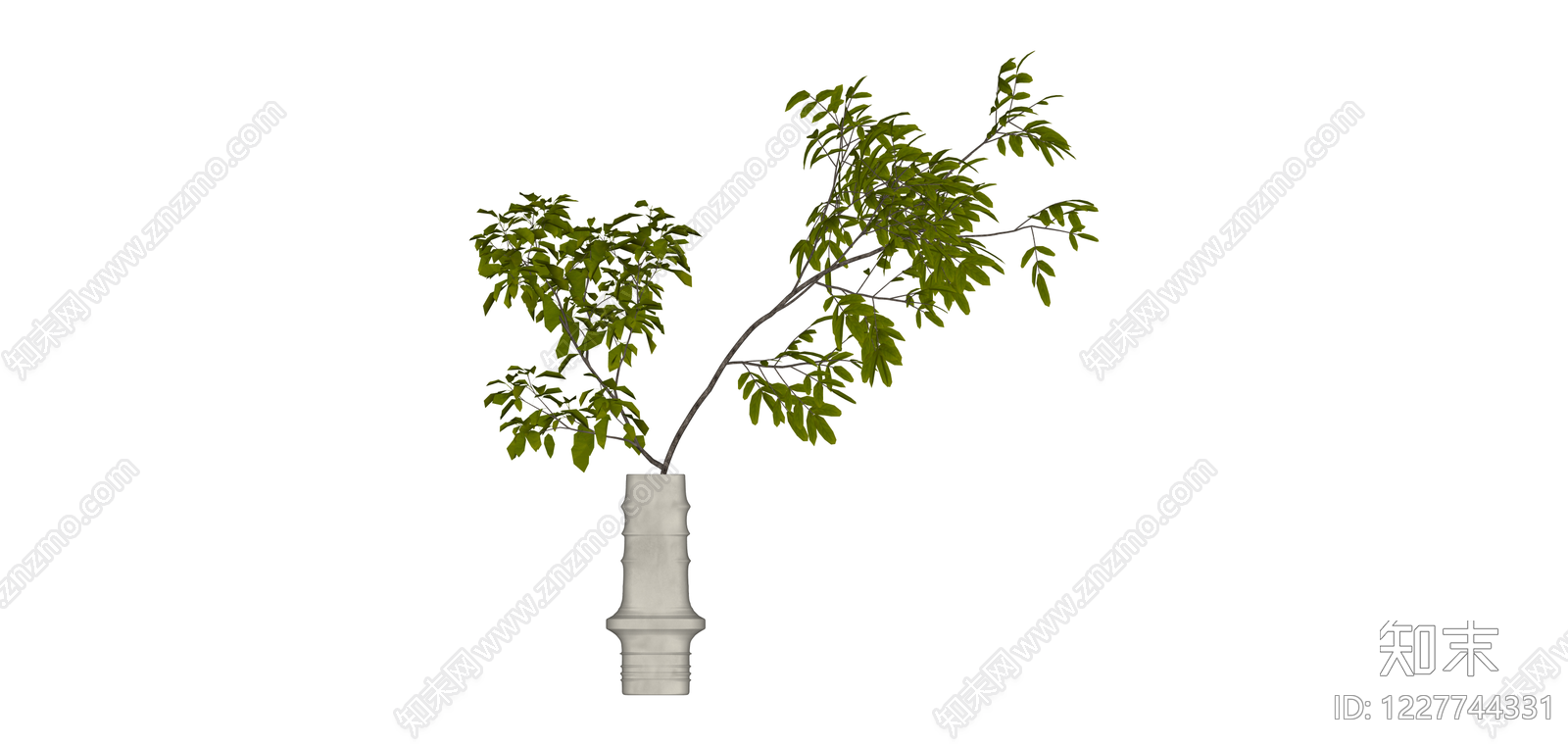 盆栽绿植白模SU模型下载【ID:1227744331】