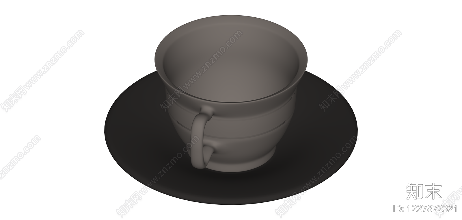 带碟茶杯白模SU模型下载【ID:1227872321】