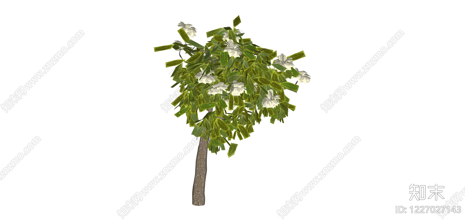 带花绿植树木模型SU模型下载【ID:1227027143】