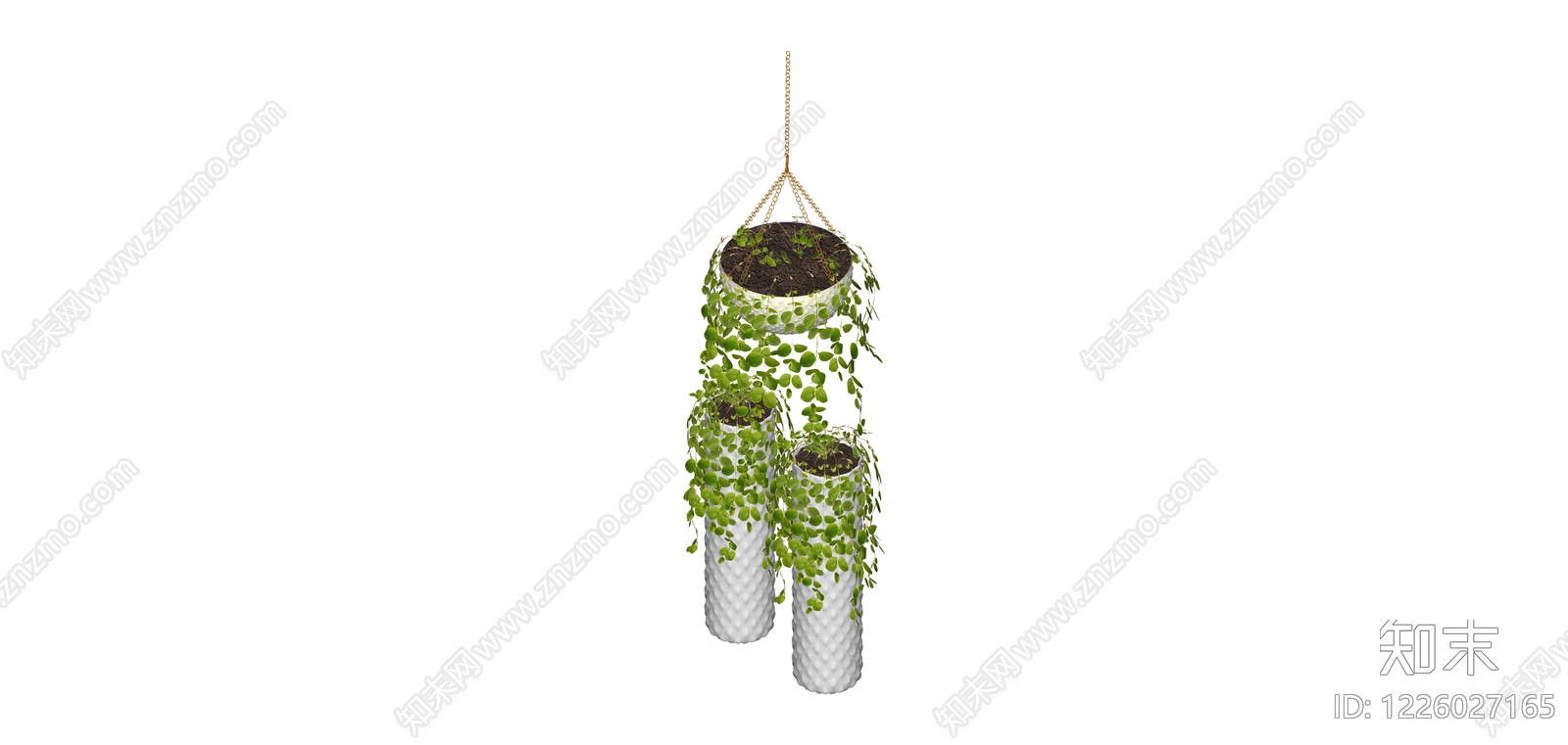 三层悬挂绿植组合SU模型下载【ID:1226027165】