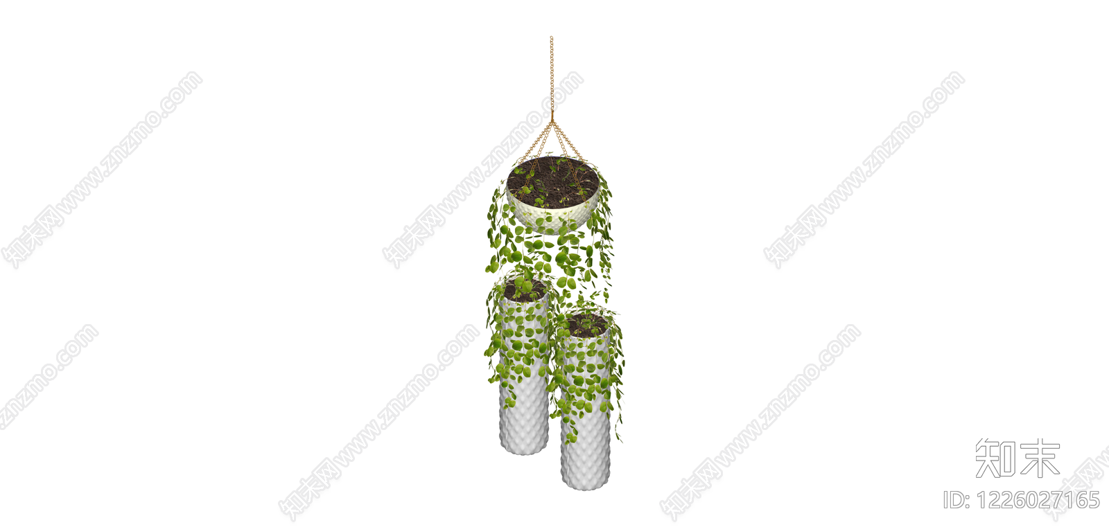 三层悬挂绿植组合SU模型下载【ID:1226027165】