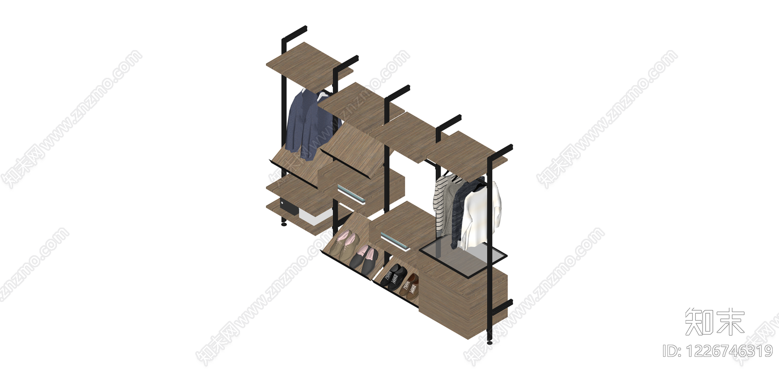 模块化金属衣架组合SU模型下载【ID:1226746319】