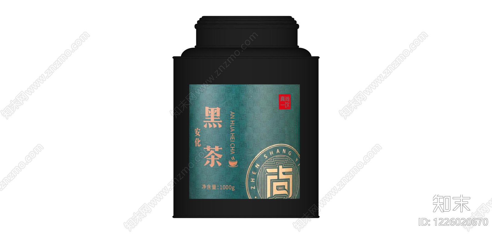 安化黑茶黑色包装罐SU模型下载【ID:1226020670】