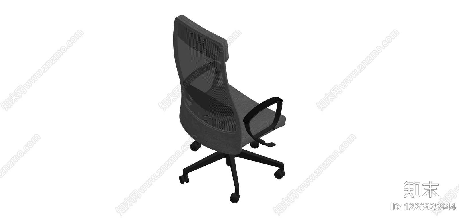 灰色网布办公椅SU模型下载【ID:1226925944】