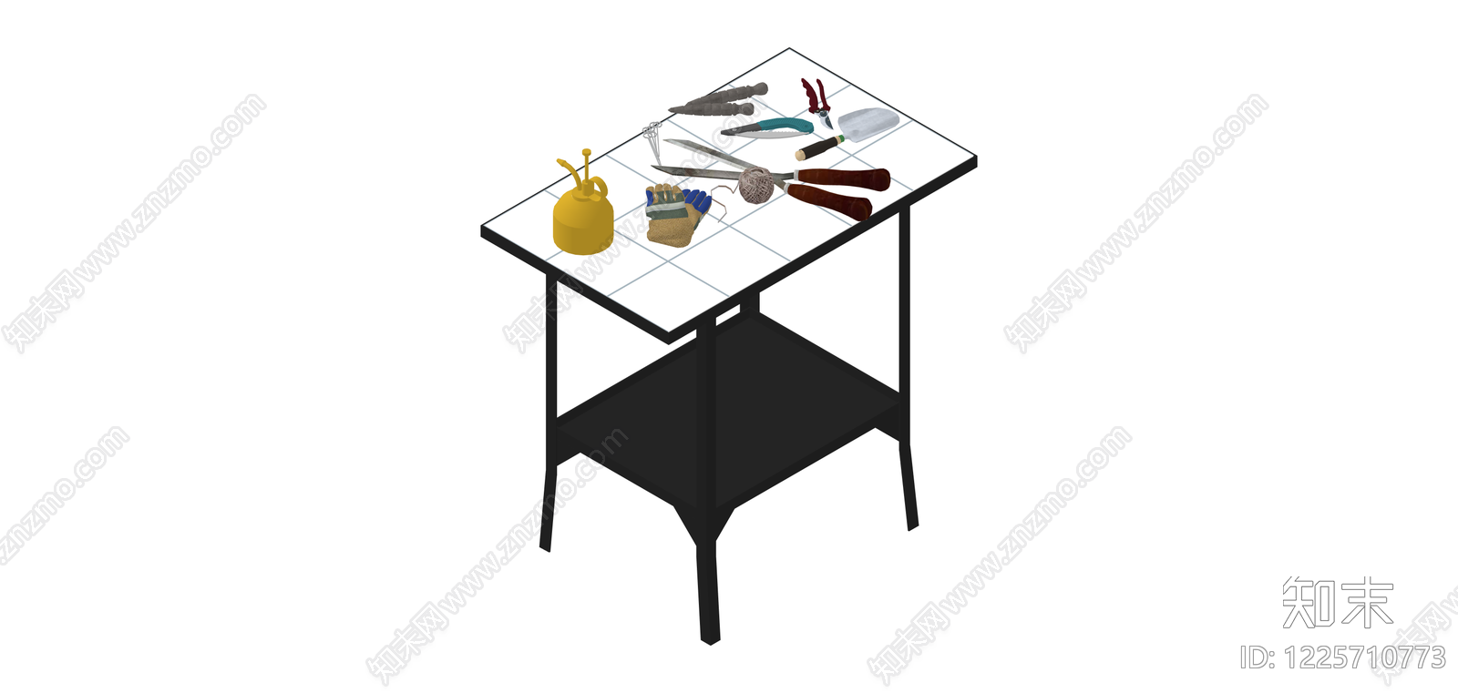 带工具的园艺工作台SU模型下载【ID:1225710773】