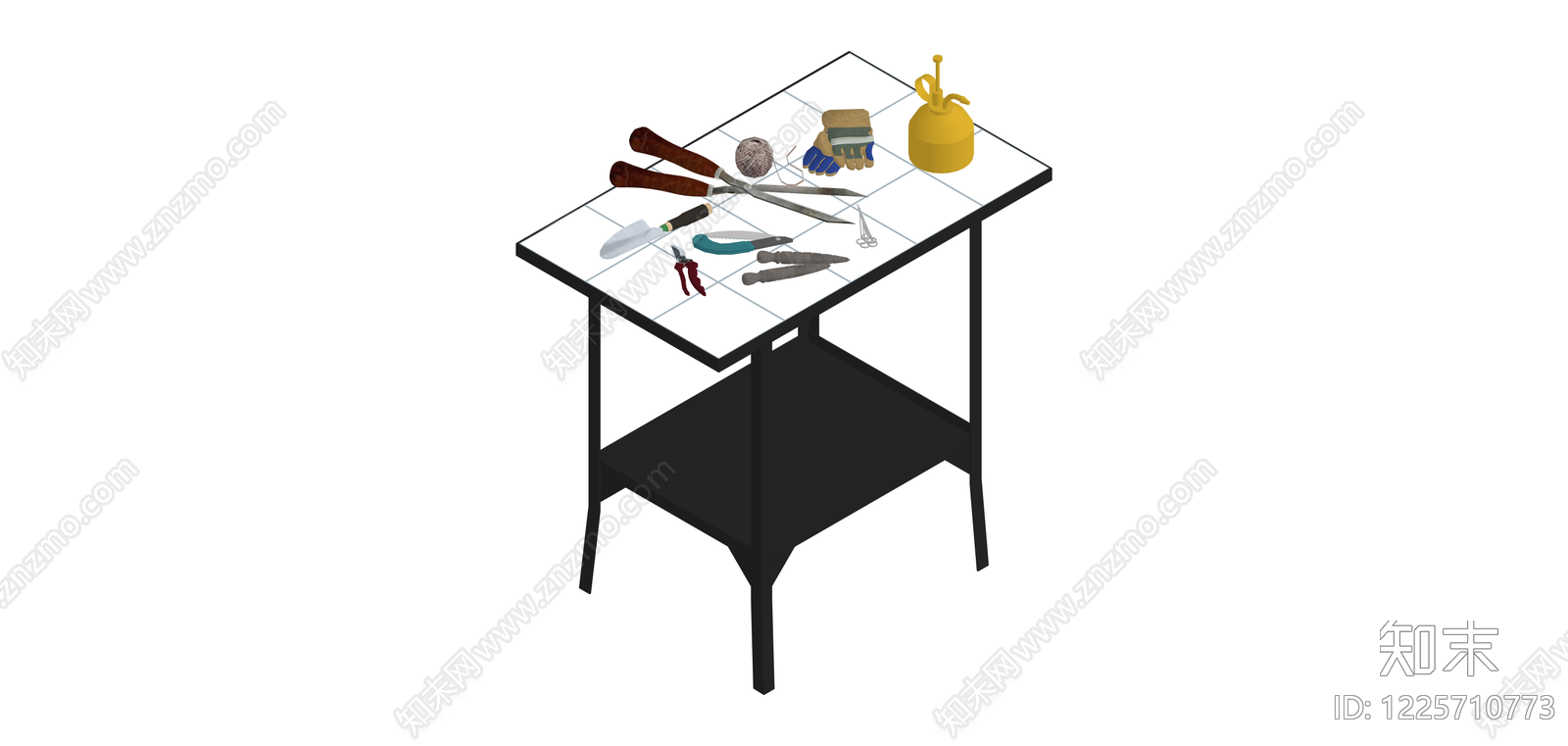 带工具的园艺工作台SU模型下载【ID:1225710773】