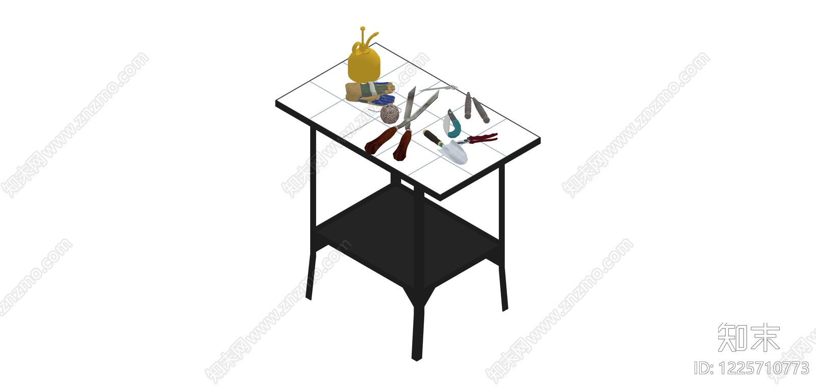 带工具的园艺工作台SU模型下载【ID:1225710773】