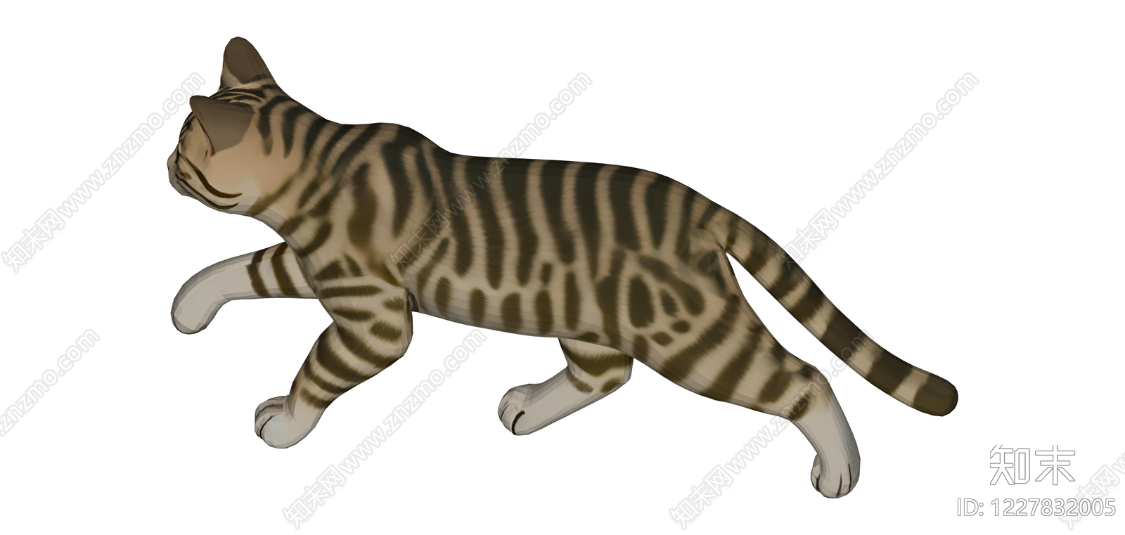 虎斑纹猫模型SU模型下载【ID:1227832005】