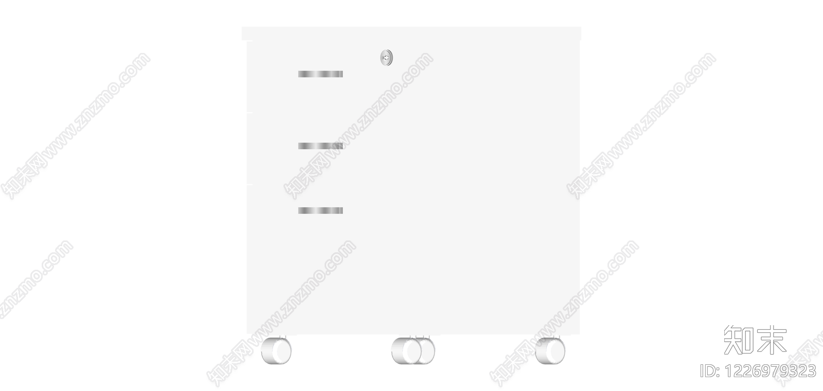 白色三斗柜SU模型下载【ID:1226979323】