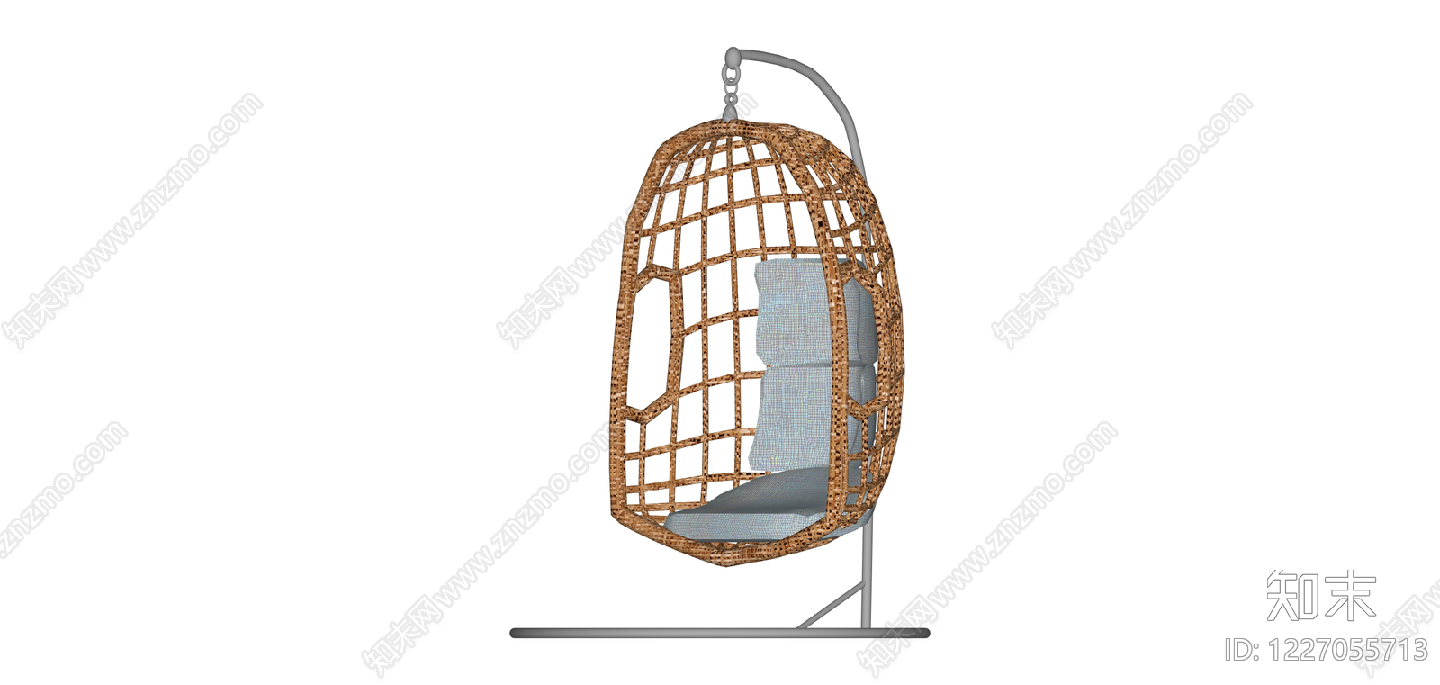 藤编吊篮摇椅SU模型下载【ID:1227055713】