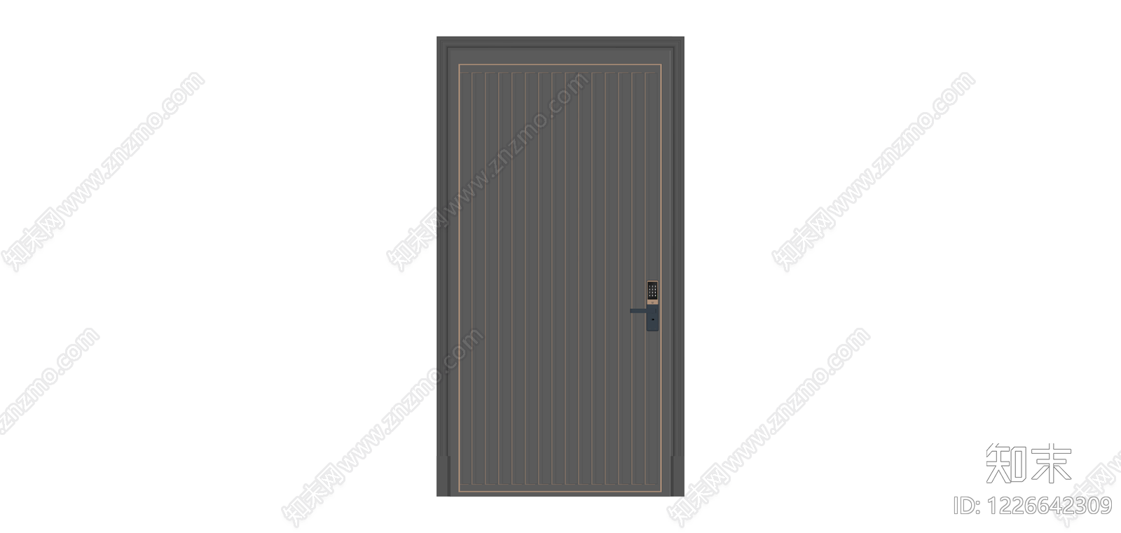 深灰竖纹入户门SU模型下载【ID:1226642309】