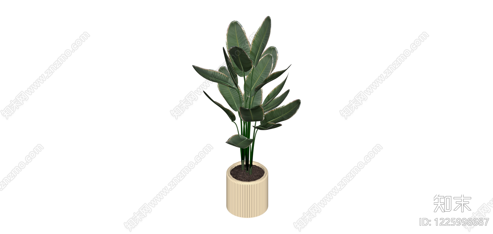 带盆绿植盆栽SU模型下载【ID:1225998687】