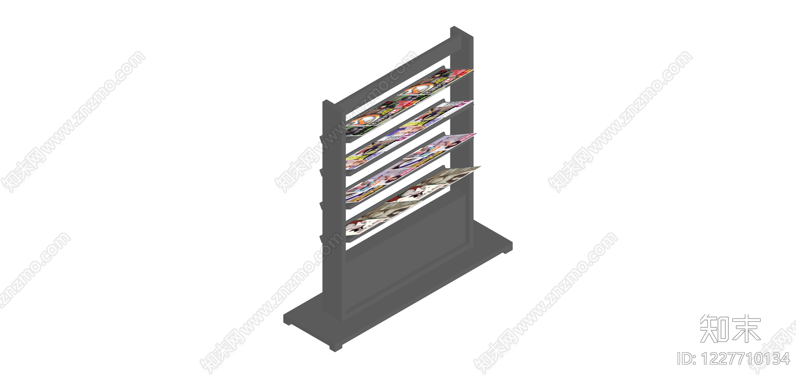 灰色多层杂志展示架SU模型下载【ID:1227710134】