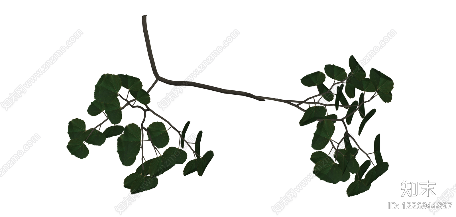 带叶树枝模型SU模型下载【ID:1226944897】