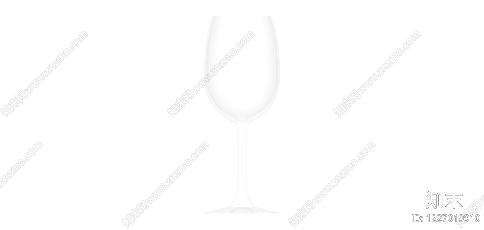 高脚红酒杯白模SU模型下载【ID:1227019910】