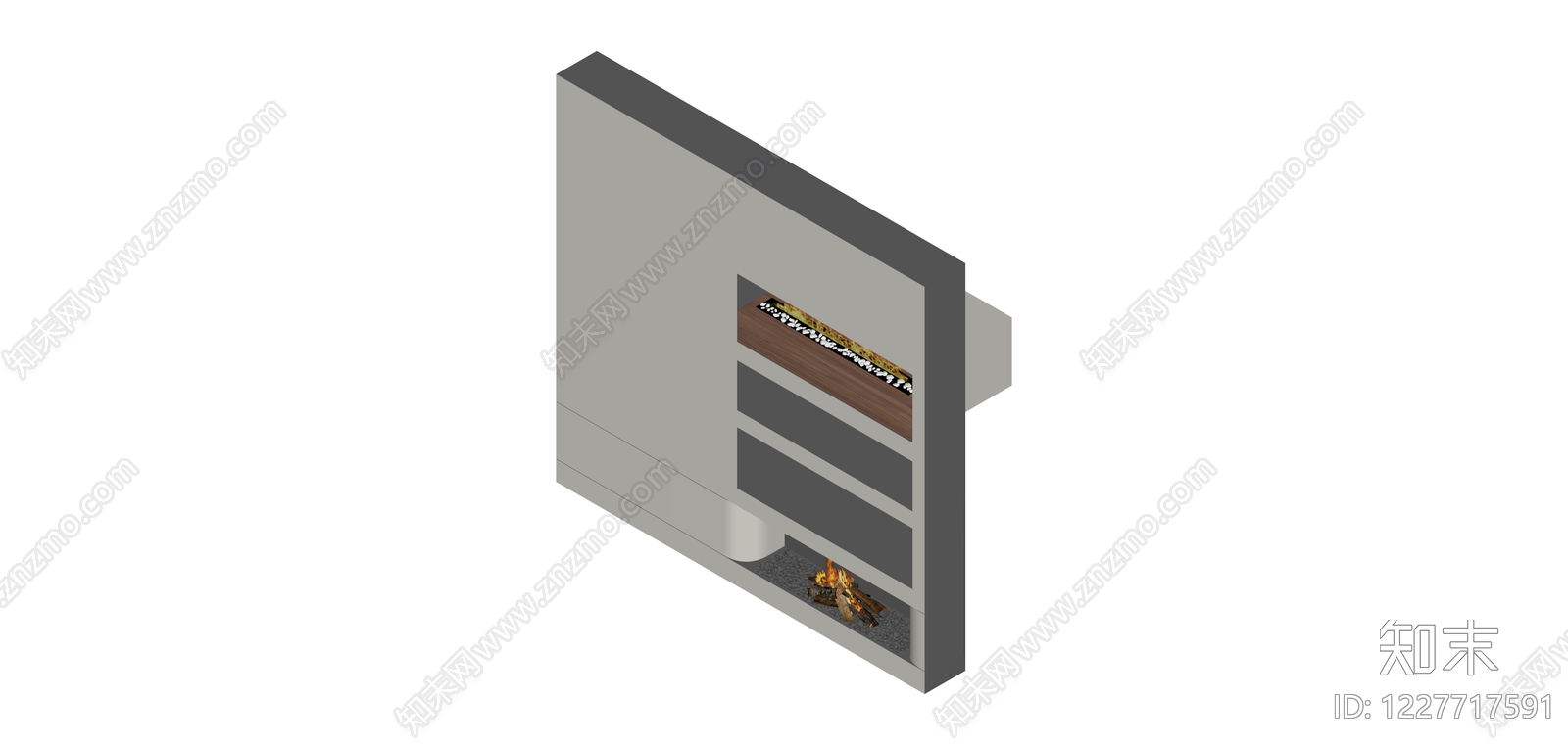 现代双火壁炉组件SU模型下载【ID:1227717591】