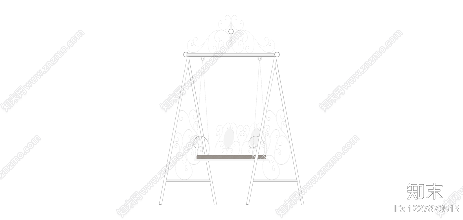 白色铁艺秋千SU模型下载【ID:1227870515】