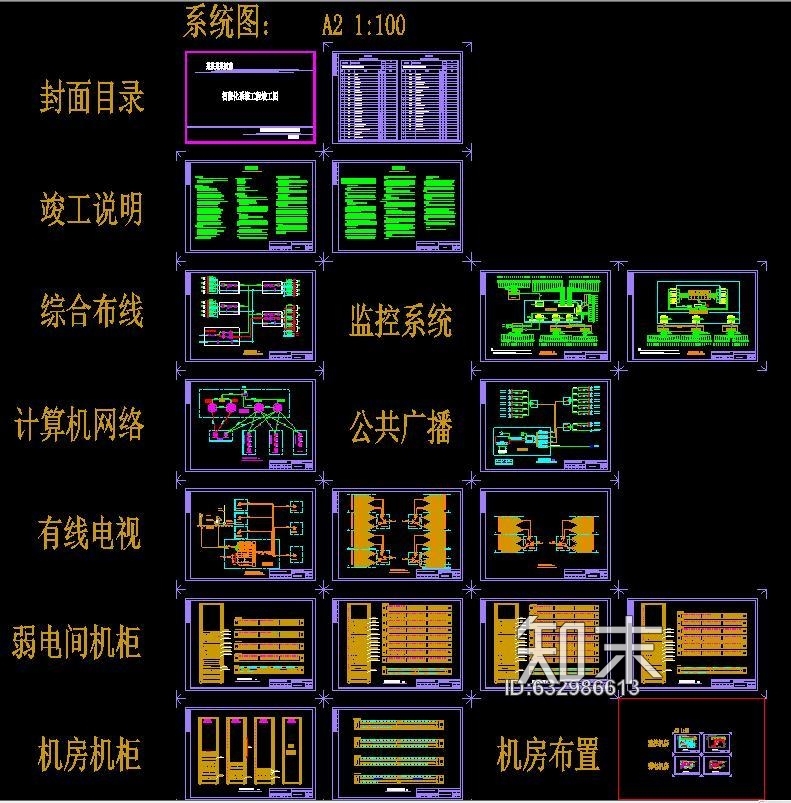 酒店智能化工程竣工图纸CAD弱电智能化施工图下载【ID:632986613】