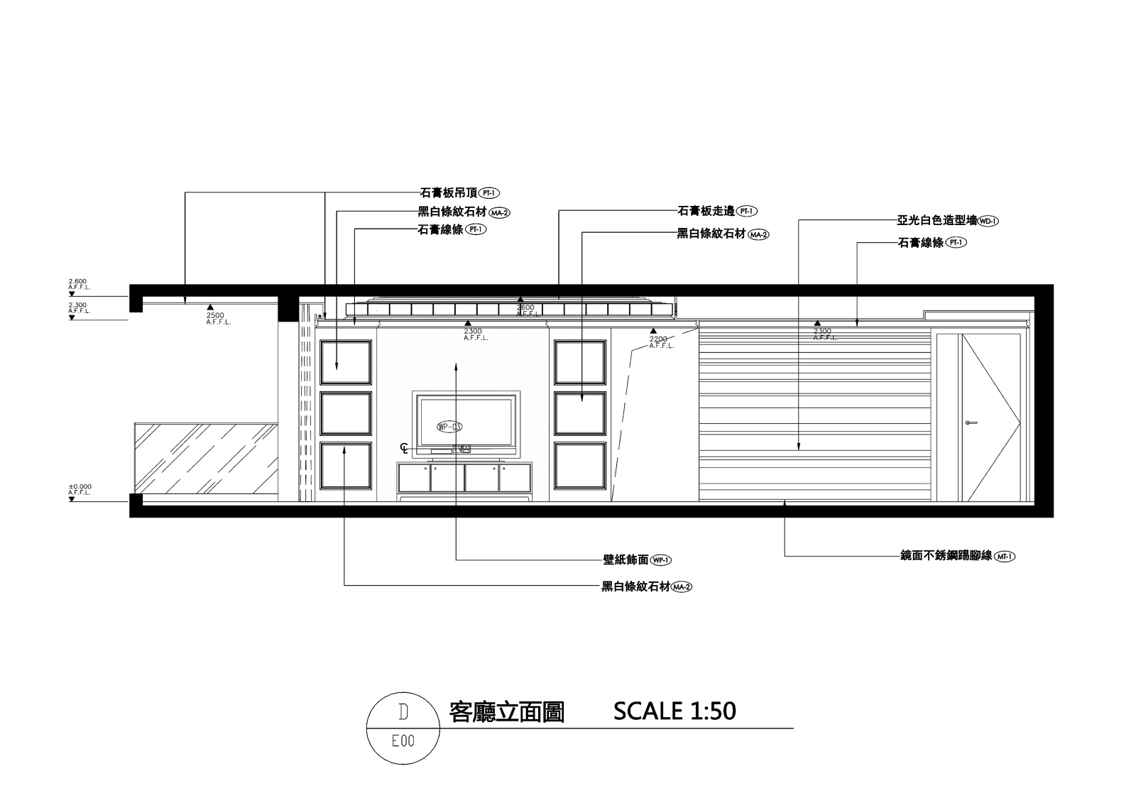 欧式风格家装施工图-4室2厅2卫cad施工图下载【ID:532113538】