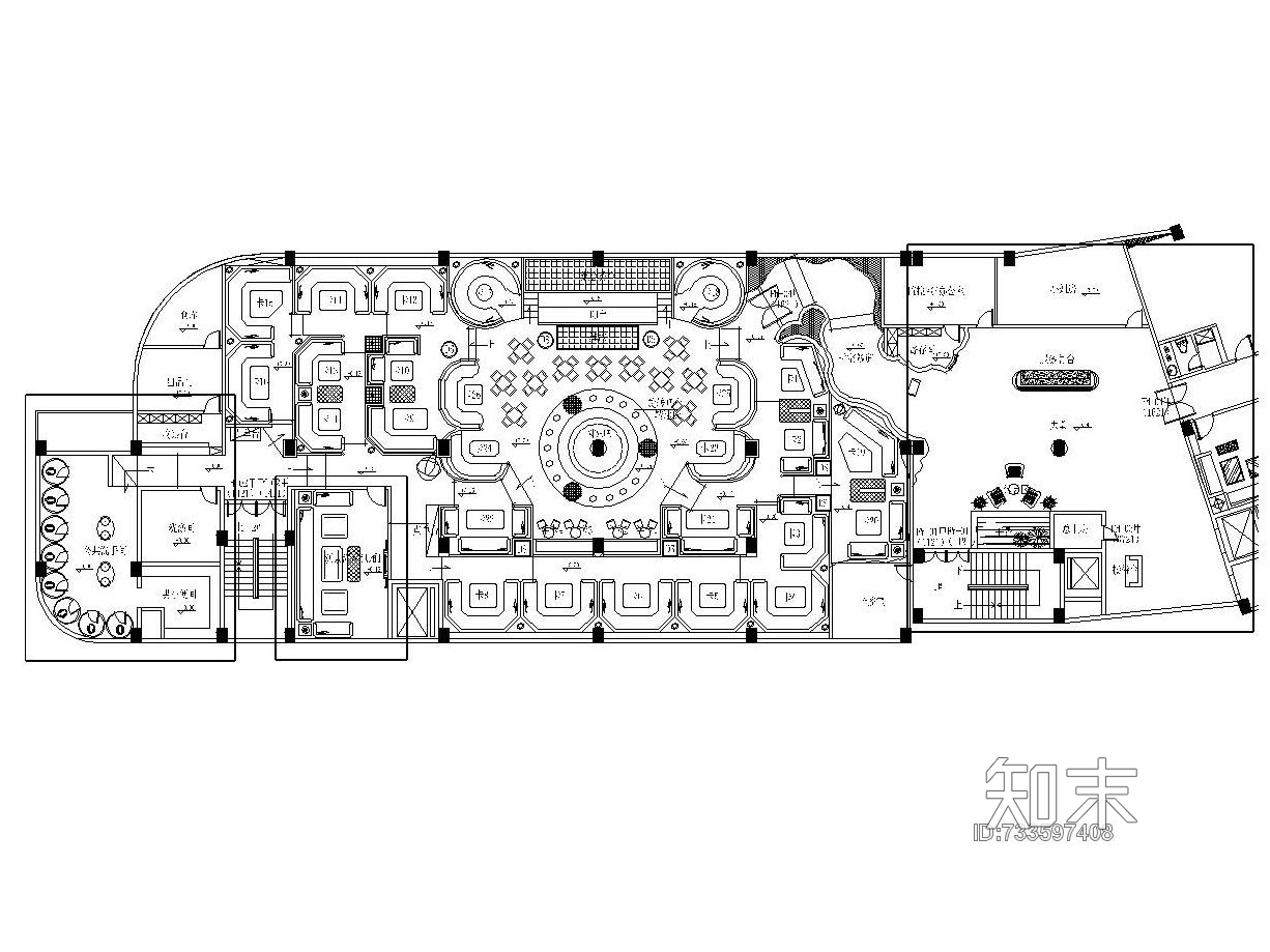 某大型酒吧内部装修全套CAD施工图施工图下载【ID:733597408】