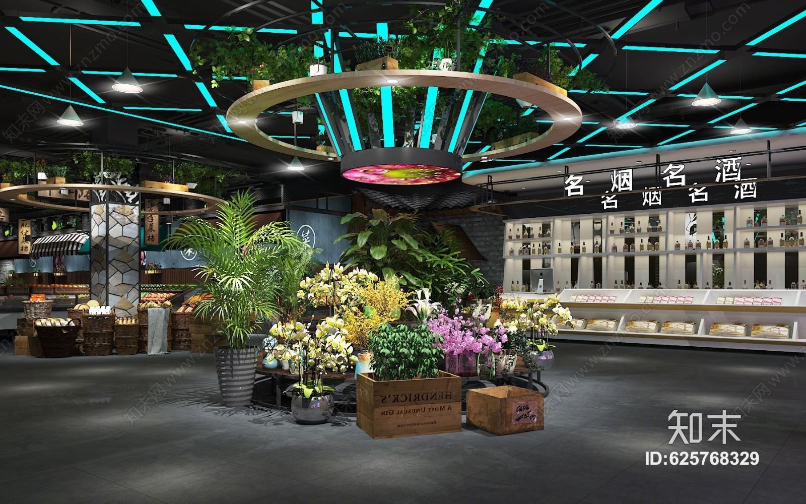 工业风商场超市入口3D模型下载【ID:625768329】