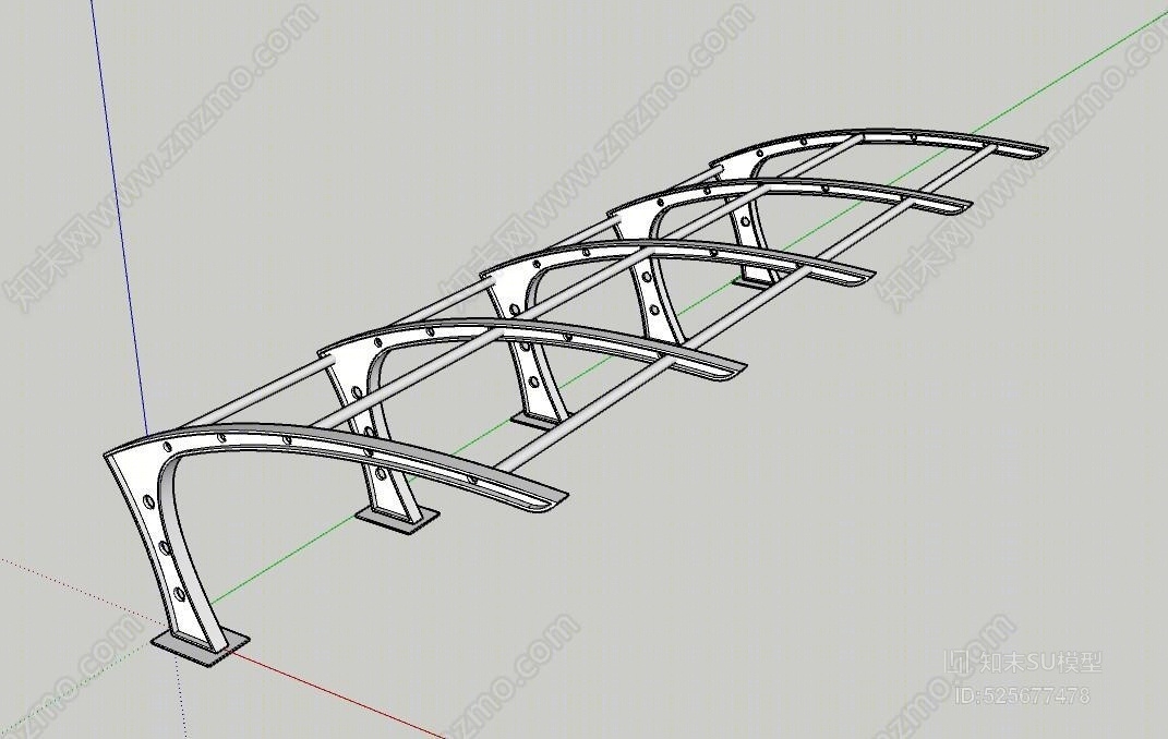 现代汽车停车棚SU模型下载【ID:525677478】