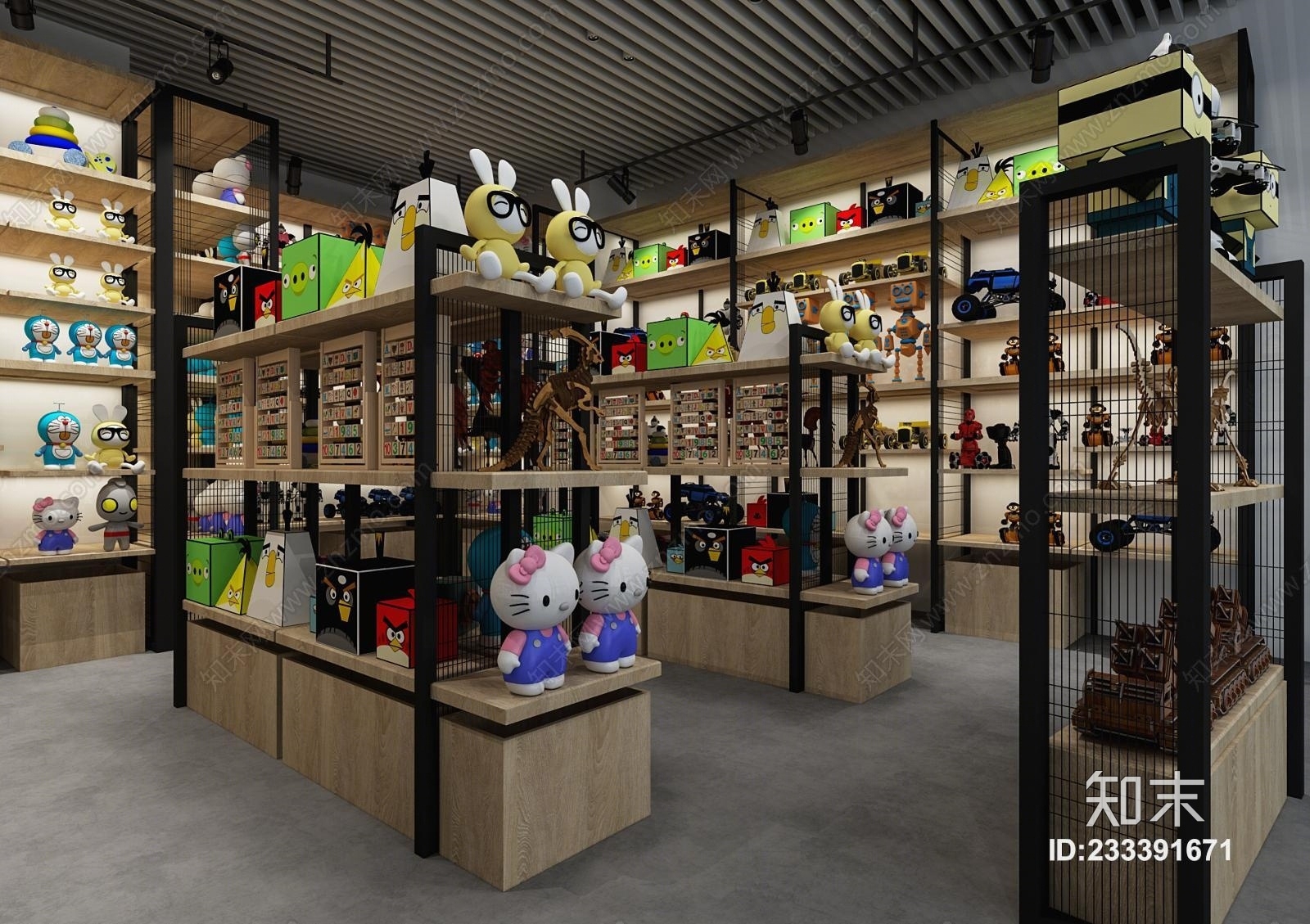 工业风玩具店3D模型下载【ID:233391671】