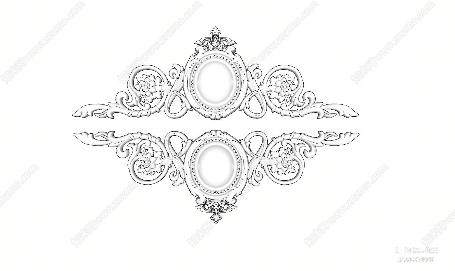 SU草图大师模型欧式雕花构件SU模型下载【ID:430079843】