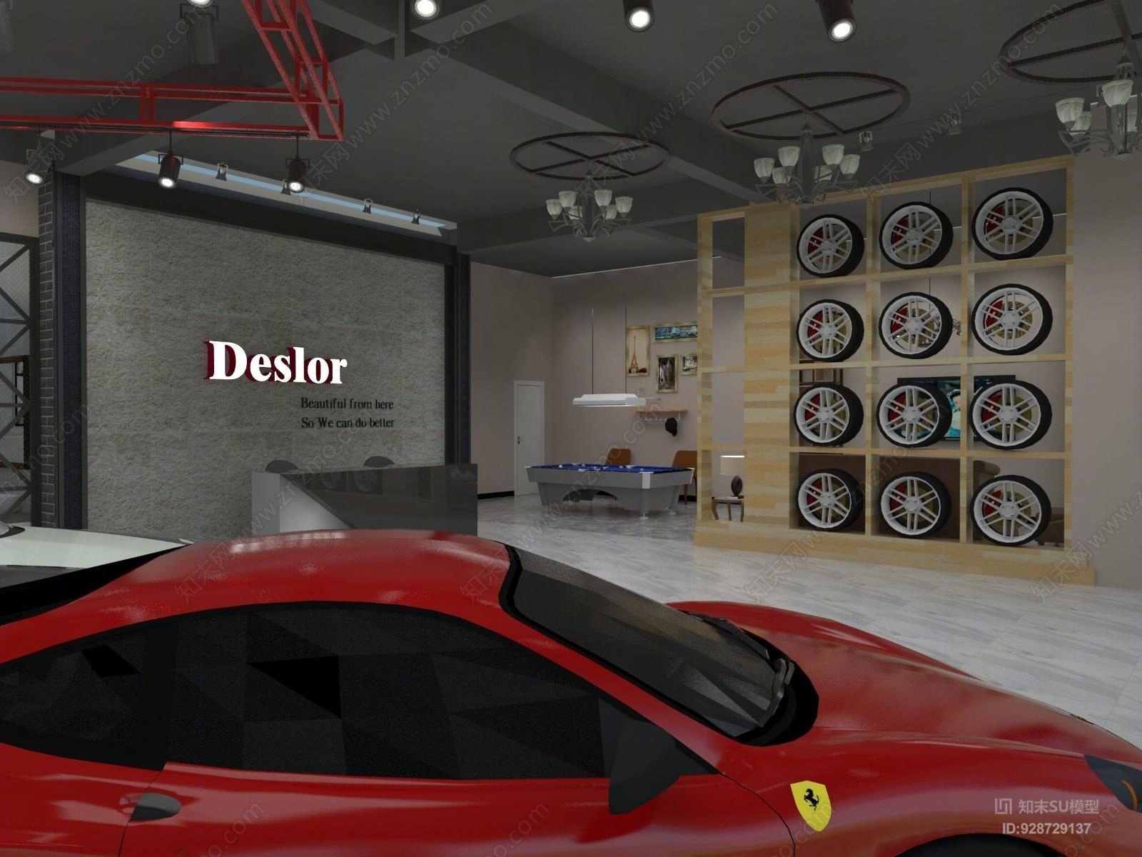 汽车4S店SU模型下载【ID:928729137】