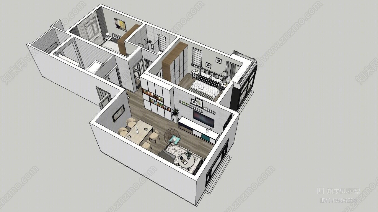 家具样板间SU模型下载【ID:130096294】