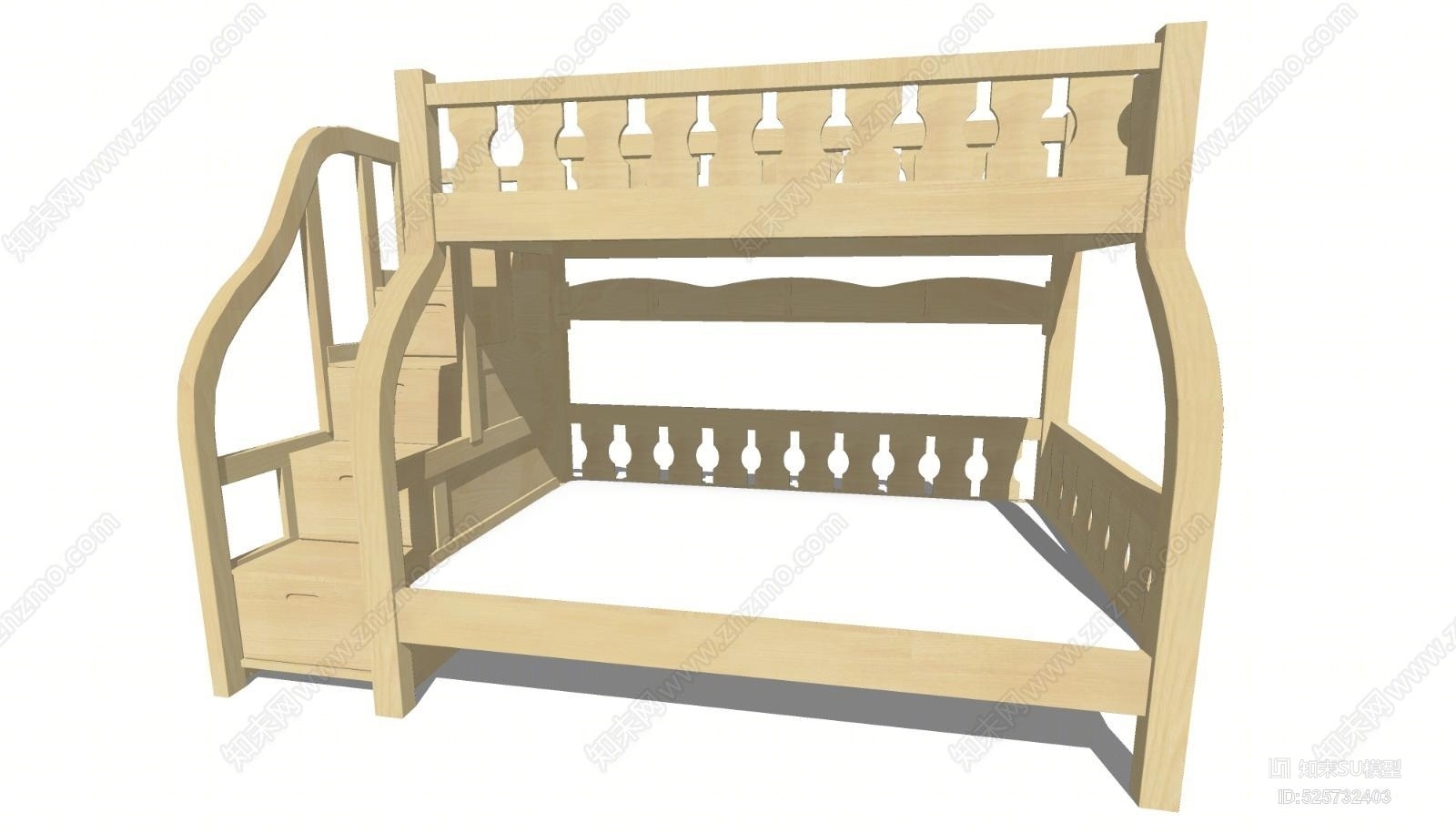 儿童高低床、上下床SU模型下载【ID:525732403】