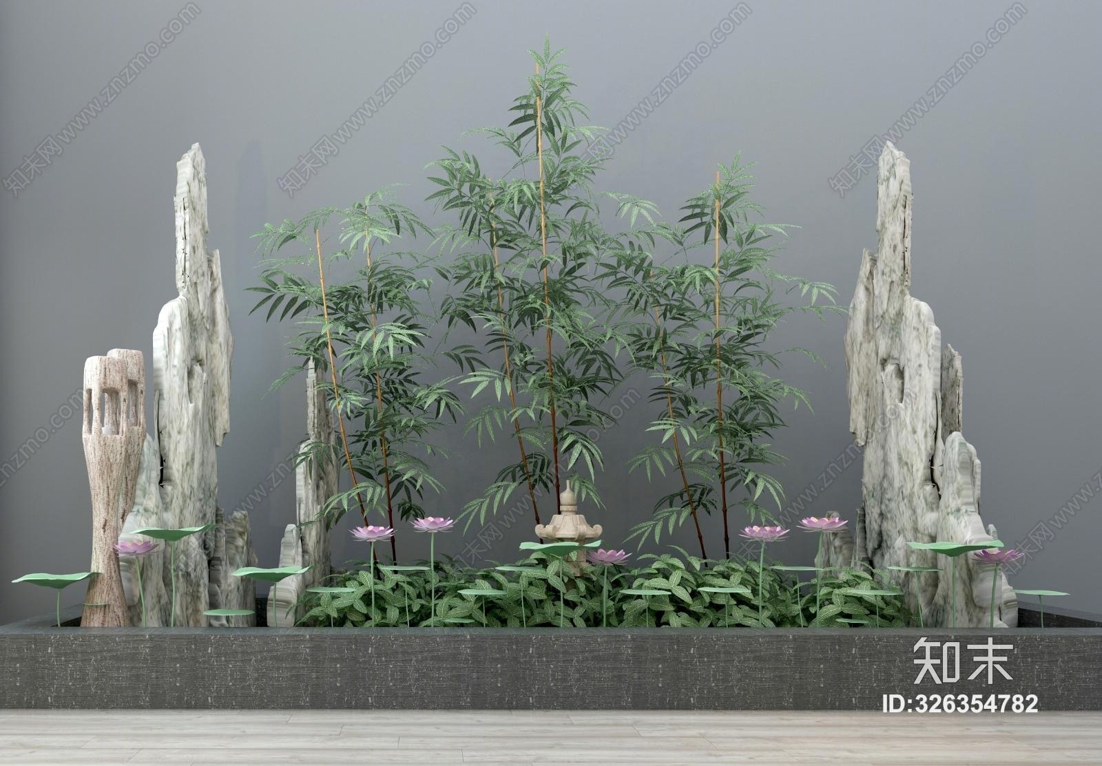 现代园林小品3D模型下载【ID:326354782】