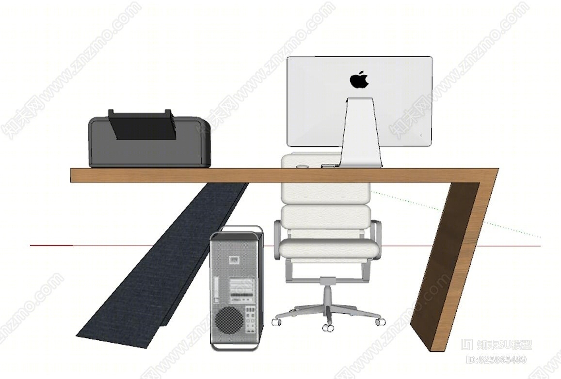 现代办公桌椅SU模型草图