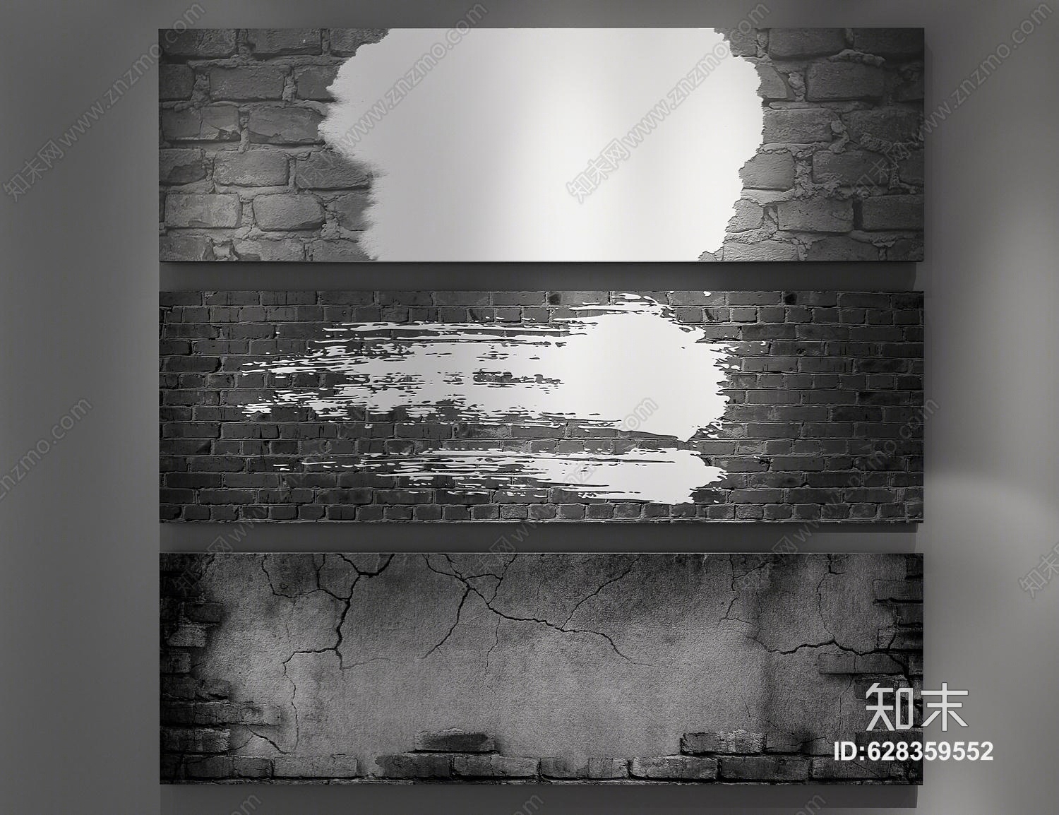 现代仿古墙面装饰品3D模型下载【ID:628359552】